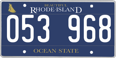 RI license plate 053968