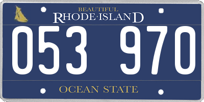 RI license plate 053970