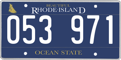 RI license plate 053971