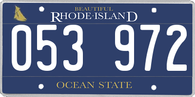 RI license plate 053972