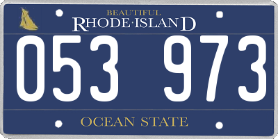 RI license plate 053973