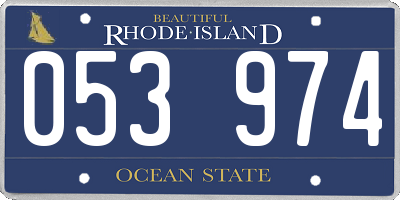 RI license plate 053974