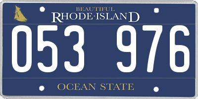 RI license plate 053976