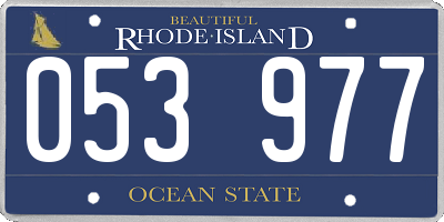RI license plate 053977