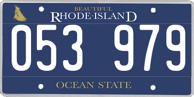 RI license plate 053979