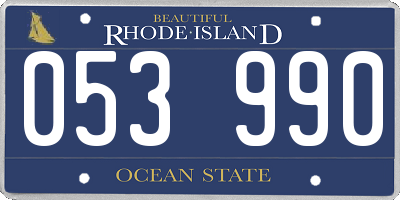 RI license plate 053990
