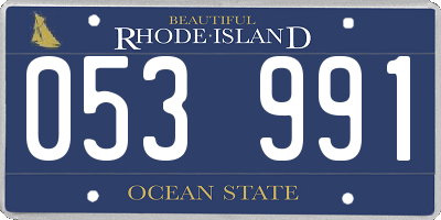 RI license plate 053991