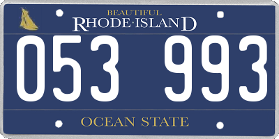 RI license plate 053993