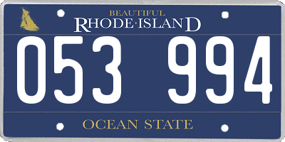 RI license plate 053994