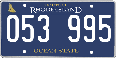 RI license plate 053995