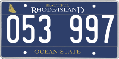 RI license plate 053997