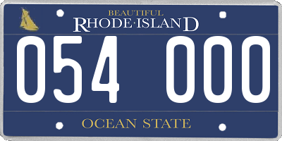RI license plate 054000