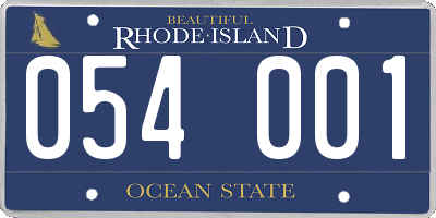 RI license plate 054001