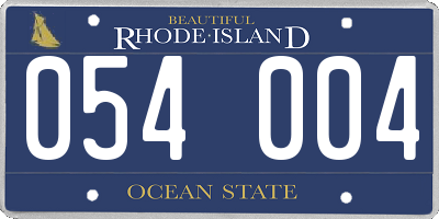 RI license plate 054004