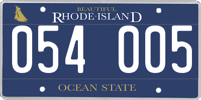 RI license plate 054005