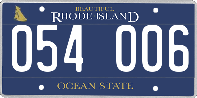 RI license plate 054006