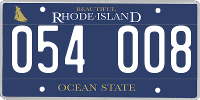 RI license plate 054008