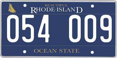 RI license plate 054009