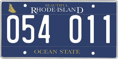 RI license plate 054011