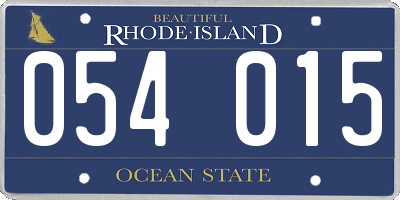 RI license plate 054015