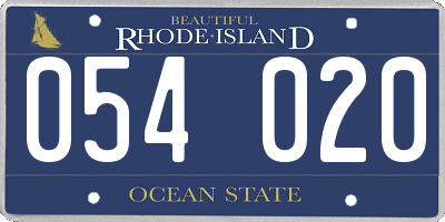 RI license plate 054020