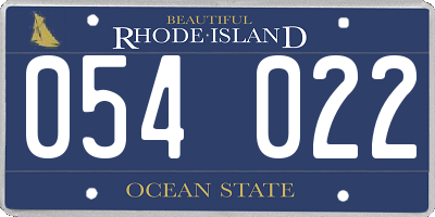RI license plate 054022