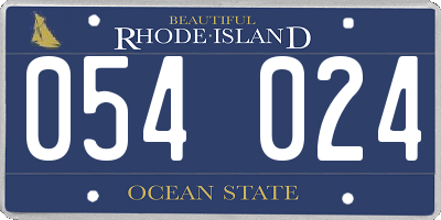 RI license plate 054024