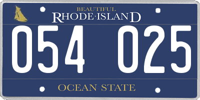 RI license plate 054025