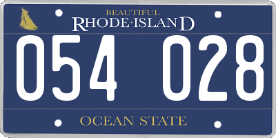 RI license plate 054028