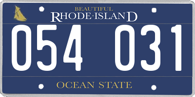 RI license plate 054031