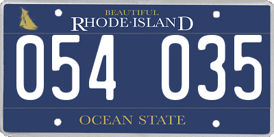 RI license plate 054035