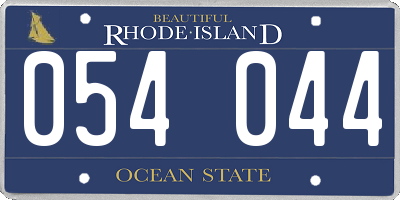 RI license plate 054044