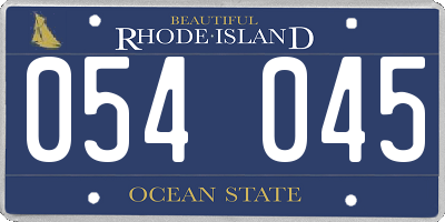 RI license plate 054045