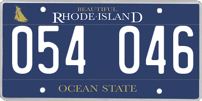 RI license plate 054046