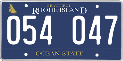 RI license plate 054047