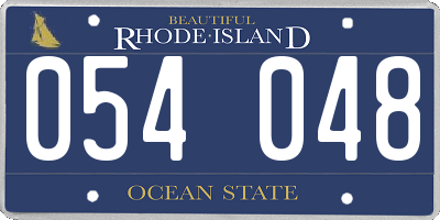 RI license plate 054048