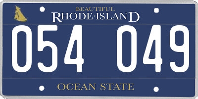 RI license plate 054049