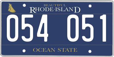 RI license plate 054051