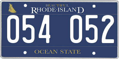 RI license plate 054052