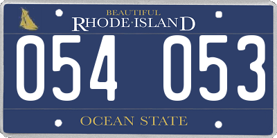 RI license plate 054053