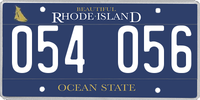 RI license plate 054056