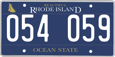 RI license plate 054059