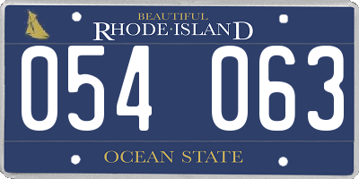 RI license plate 054063