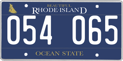 RI license plate 054065