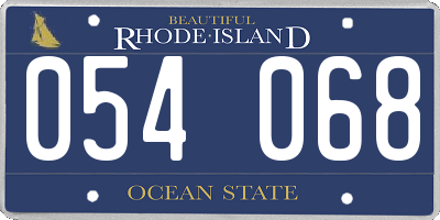 RI license plate 054068