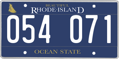 RI license plate 054071
