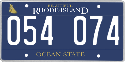 RI license plate 054074