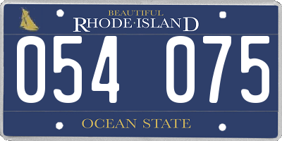 RI license plate 054075