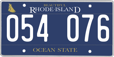 RI license plate 054076