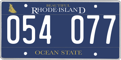 RI license plate 054077